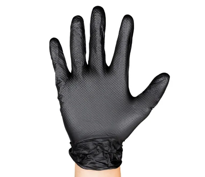 Gants nitrile noirs texturés